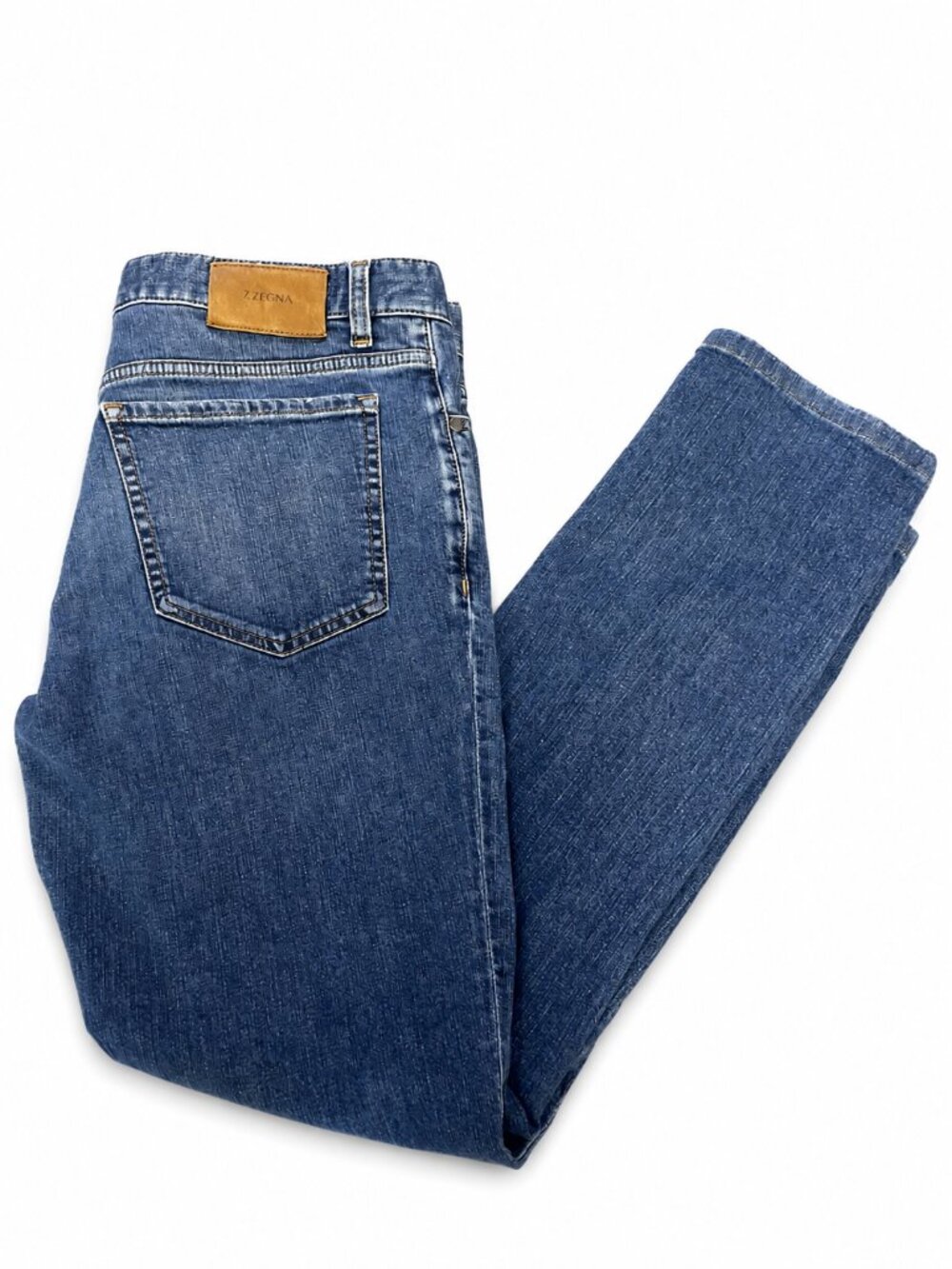 Z Zegna Men's Size 34 Blue Stretch Denim Jeans Luxury Designer Italy Slim Straig